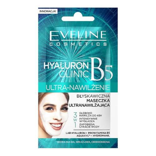 Zdjęcie produktu - EVELINE Hyaluron Clinic Ultranawilżająca maseczka do twarzy 3w1, 7ml