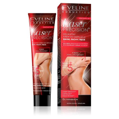 Zdjęcie produktu - EVELINE Laser Precision Delikatny krem do depilacji bikini, pachy, ręce, 125ml