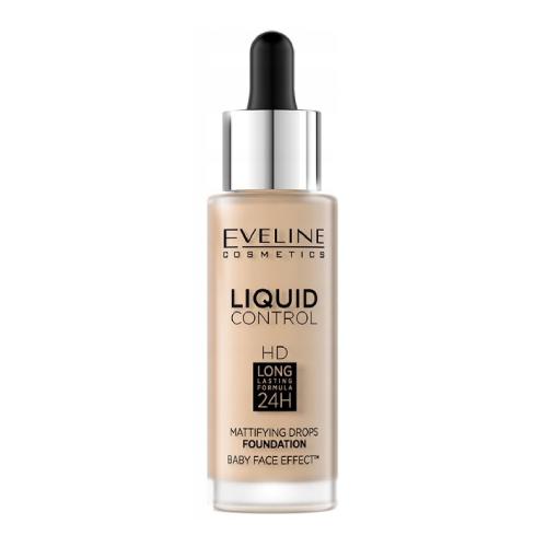 Zdjęcie produktu - EVELINE Liquid Control HD Matujący podkład do twarzy 015 Light Vanilla, 32ml