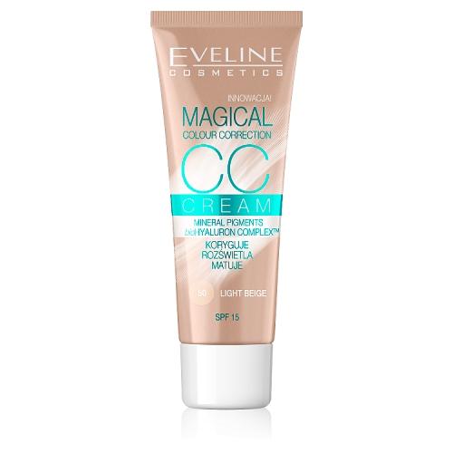 Zdjęcie produktu - EVELINE Magical CC Cream Multifunkcyjny Podkład 50 Light Beige, 30ml