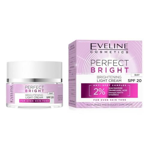 Zdjęcie produktu - Eveline Perfect Bright Lekki krem rozświetlający do twarzy na dzień SPF20, 50 ml