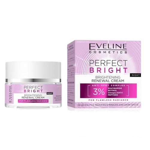 Zdjęcie produktu - Eveline Perfect Bright Rozjaśniający krem regenerujący do twarzy na noc, 50 ml