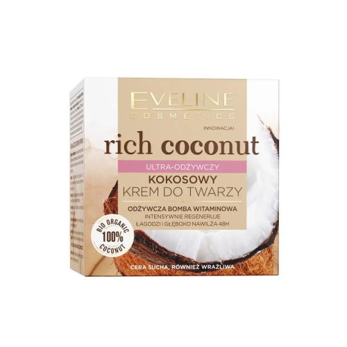 Zdjęcie produktu - EVELINE Rich Coconut Ultra odżywczy kokosowy krem do twarzy, 50ml