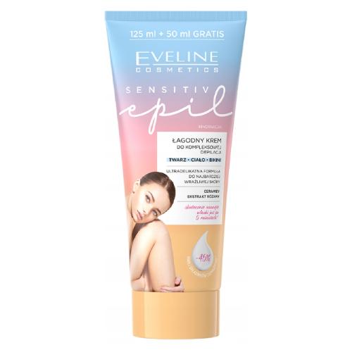 Zdjęcie produktu - EVELINE Sensitive Epil Łagodny krem do kompleksowej depilacji, 175ml