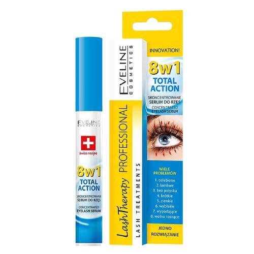 Zdjęcie produktu - EVELINE 8w1 Total Action Skoncentrowane serum do rzęs, 10ml USZKODZONE / BRAK TEKTUROWEGO OPAKOWANIA