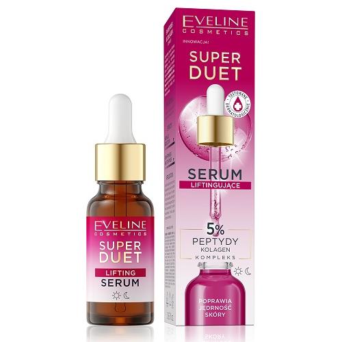 Zdjęcie produktu - EVELINE Super Duet Serum liftingujące do twarzy 5% Peptydy Kolagen, 18ml