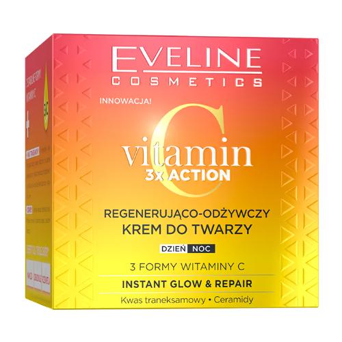 Zdjęcie produktu - EVELINE Vitamin C 3x Action Regenerująco-odżywczy krem do twarzy dzień/noc, 50ml