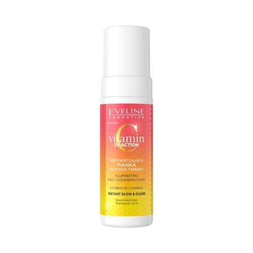 Zdjęcie produktu - EVELINE Vitamin C 3x Action Rozświetlająca pianka do mycia twarzy, 150ml