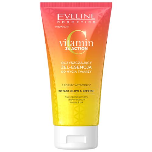 Zdjęcie produktu - EVELINE Vitamin C 3x Action Oczyszczający żel-esencja do mycia twarzy, 150ml