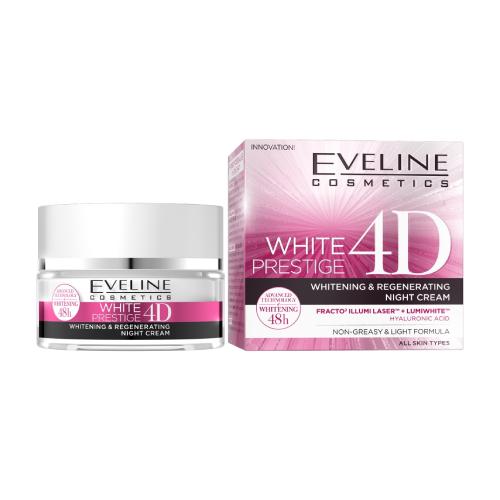 Zdjęcie produktu - EVELINE White Prestige 4D intensywnie wybielający Krem do twarzy na noc, 50ml
