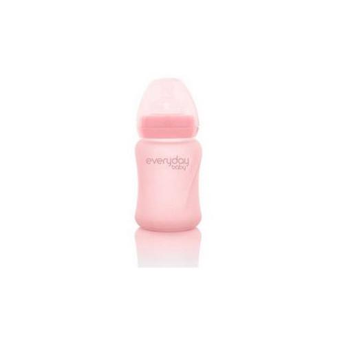 Zdjęcie produktu - EVERYDAY BABY Szklana butelka ze smoczkiem S r&oacute;żowa 0-3m, 150ml