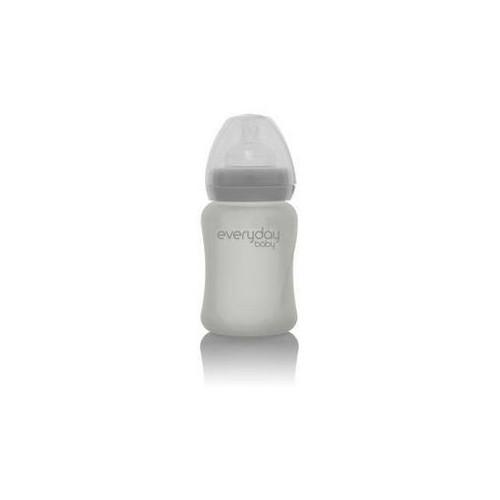 Zdjęcie produktu - EVERYDAY BABY Szklana butelka ze smoczkiem S szara 0-3m, 150ml