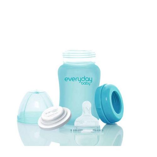 Zdjęcie produktu - Everyday Baby Szklana butelka ze smoczkiem S turkusowa 0-3m 150ml
