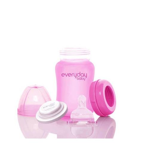 Zdjęcie produktu - Everyday Baby Szklana butelka ze smoczkiem S wiśniowa 0-3m 150ml