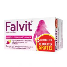 Zdjęcie produktu - Falvit, 70 tabl. (60+10) - witaminy i minerały dla kobiet