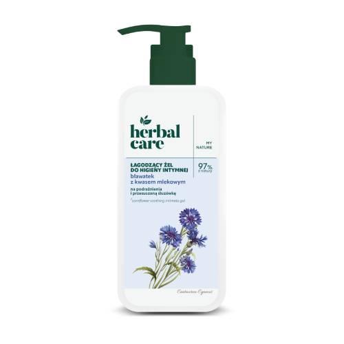 Zdjęcie produktu - Farmona Herbal Care Łagodzący żel do higieny intymnej Bławatek i Kwas mlekowy, 330 ml BRAK POMPKI