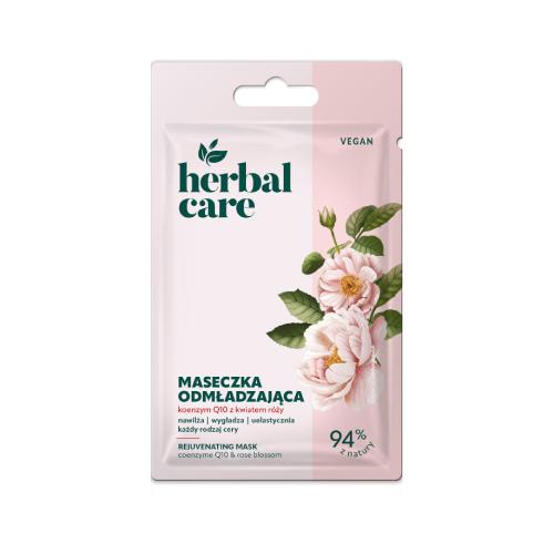 Zdjęcie produktu - Farmona Herbal Care Vegan maseczka odmładzająca Koenzym Q10 Kwiat r&oacute;ży, 7 g