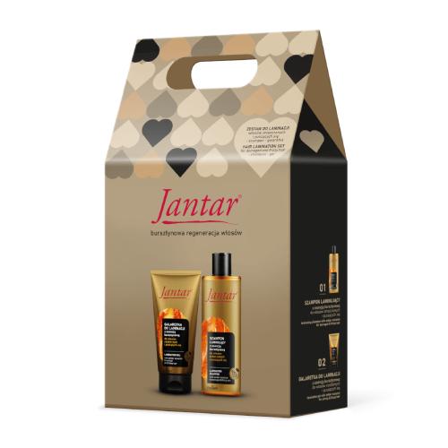 Zdjęcie produktu - FARMONA JANTAR Zestaw do laminacji włos&oacute;w - Szampon, 300ml + Galaretka, 150g