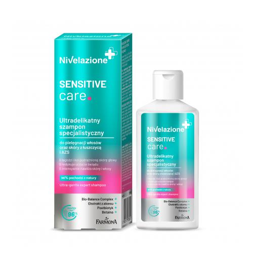 Zdjęcie produktu - FARMONA NIVELAZIONE Sensitive Care Ultradelikatny Szampon specjalistyczny do włos&oacute;w i sk&oacute;ry z łuszczycą i AZS, 100ml