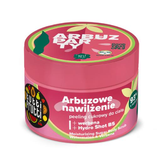 Zdjęcie produktu - FARMONA TUTTI FRUTTI Nawilżający Peeling cukrowy do ciała Arbuz i Werbena + Hydro Shot B5, 300g
