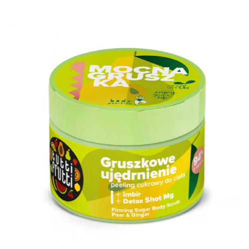 Zdjęcie produktu - FARMONA TUTTI FRUTTI Ujędrniający Peeling cukrowy do ciała Gruszka i Imbir + Detox Shot Mg, 300g