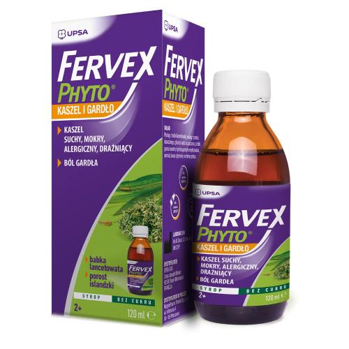 Zdjęcie produktu - Fervex Phyto Kaszel i gardło syrop, 120 ml