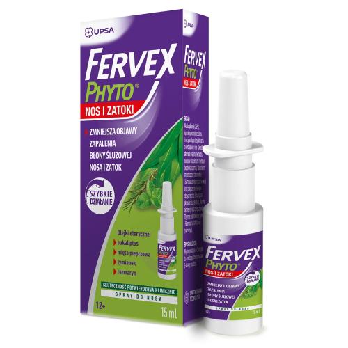 Zdjęcie produktu - Fervex Phyto Nos i zatoki Spray do nosa, 15 ml