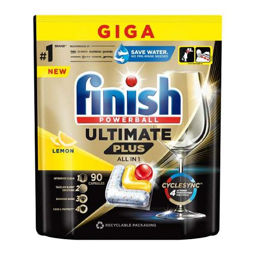 Zdjęcie produktu - FINISH Powerball Kapsułki do zmywarki Ultimate Plus cytrynowe, 90 szt.