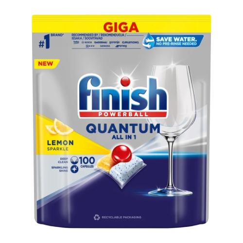 Zdjęcie produktu - FINISH Powerball Quantum All in 1 Kapsułki do zmywarki Lemon, 100 szt.