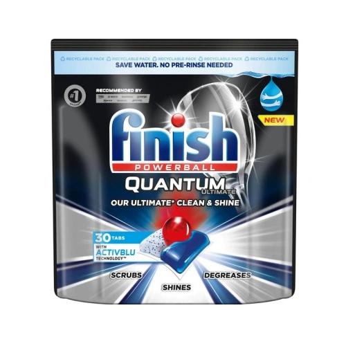 Zdjęcie produktu - FINISH Powerball Quantum Ultimate kapsułki do zmywarki, 30 szt.  KR&Oacute;TKA DATA 23.07.2026