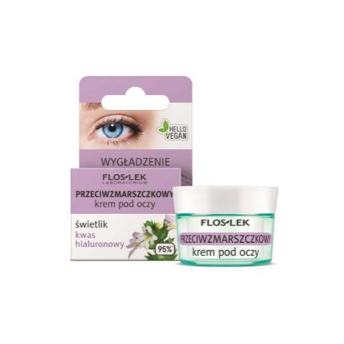 Zdjęcie produktu - FLOS-LEK Przeciwzmarszczkowy krem pod oczy ze świetlikiem i kwasem hialuronowym, 15ml