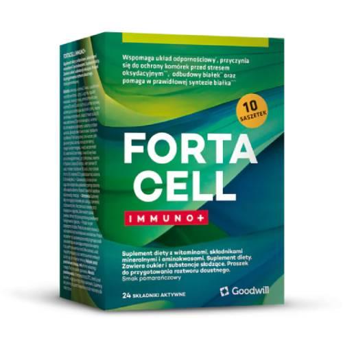 Zdjęcie produktu - Fortacell Immuno+ smak pomarańczowy, 10 sasz.