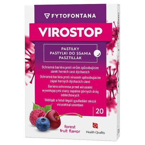Zdjęcie produktu - Fytofontana Virostop Pastylki do ssania o smaku owoc&oacute;w leśnych, 20 szt.