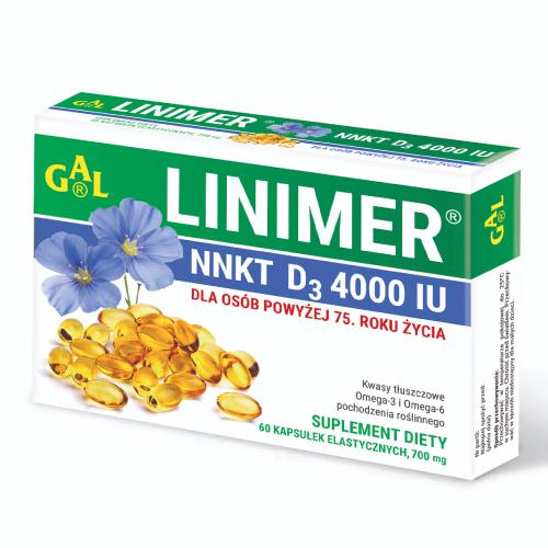 Zdjęcie produktu - Linimer NNKT D3 4000IU, 60 kapsułek	GAL