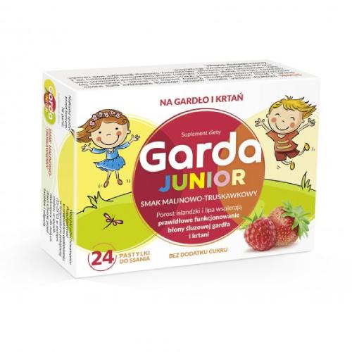 Zdjęcie produktu - Garda Junior smak malinowo - truskawkowy, 24past. do ssania