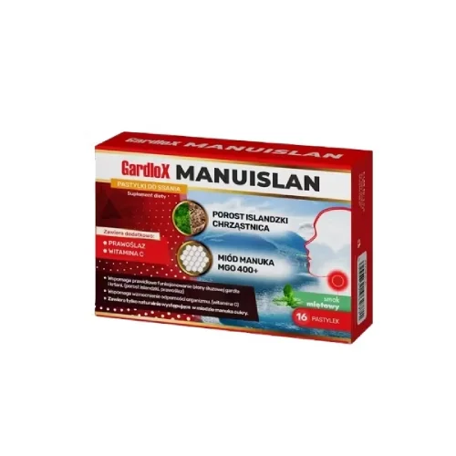 Zdjęcie produktu - Gardlox Manuislan smak miętowy, 16 past.