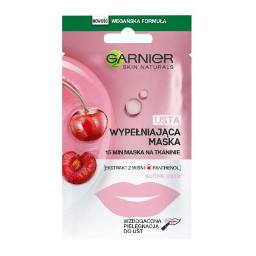 Garnier Skin Naturals Wypełniająca maska do ust na tkaninie z ekstraktem z wiśni i panthenolem, 5 g