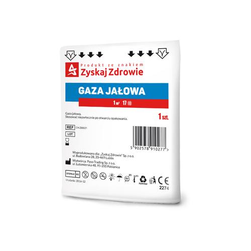 Zdjęcie produktu - ZYSKAJ ZDROWIE Gaza jałowa 17-nitkowa 1m2, 1 szt.