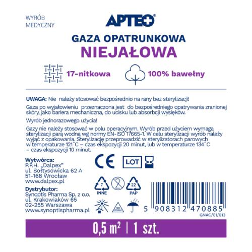 Zdjęcie produktu - Gaza niejałowa 0,5 m2 APTEO, 1 sztuka