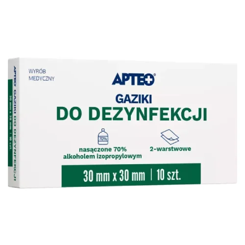 Zdjęcie produktu - Apteo Gaziki do dezynfekcji 30 x 30 mm, 10 szt.
