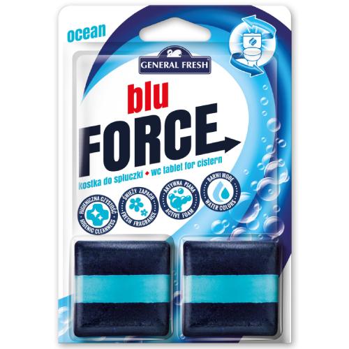 Zdjęcie produktu - General Fresh Blue Force Kostka do spłuczki kwadrat Morski, 2x50g USZKODZONE/ZALANE TEKTUROWE OPAKOWANIE 