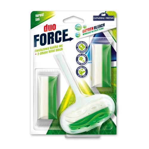 Zdjęcie produktu - General Fresh Duo Force Kostka do WC dwufazowa + 2x zapas Las, 3x40g