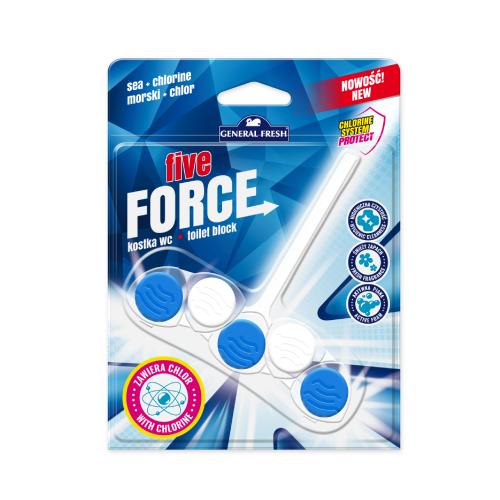Zdjęcie produktu - General Fresh Five Force Kostka do WC morski + chlor, 50g