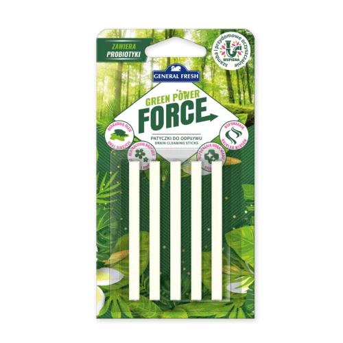 Zdjęcie produktu - General Fresh Force Green Power patyczki do odpływu, 5 sztuk