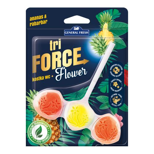 Zdjęcie produktu - General Fresh Tri Force Flower Kostka do WC Ananas & Rabarbar, 45g