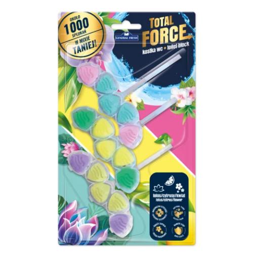 Zdjęcie produktu - General Fresh Total Force Kostka do WC lotos, cytrusy, kwiat, 3x40g