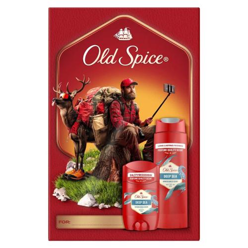 Zdjęcie produktu - Old Spice Deep Sea Zestaw prezentowy dla mężczyzn: Żel pod prysznic i szampon do włos&oacute;w 3w1, 250 ml + Dezodorant w sztyfcie, 50 ml