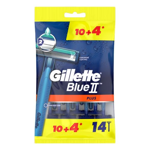 Zdjęcie produktu - Gillette Blue II Plus Maszynki jednorazowe do golenia dla mężczyzn, 14 szt.
