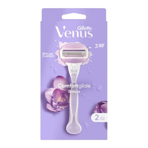 Zdjęcie produktu - Gillette Venus Comfortglide Breeze Maszynka do golenia dla kobiet + 2 wymienne wkłady