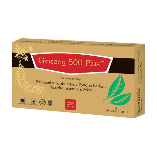 Zdjęcie produktu - GINSENG 500 Plus Płyn, 10fiolek x 10ml